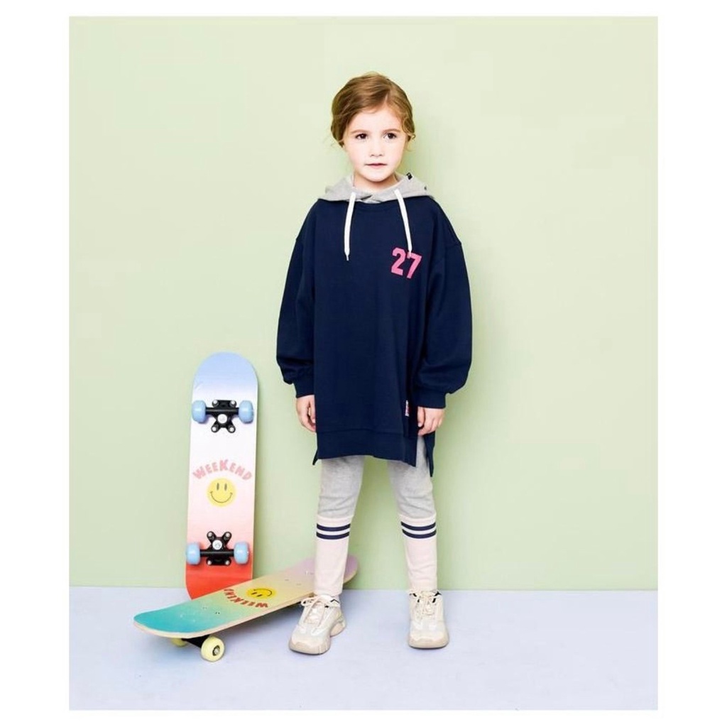 Áo váy AndiApple nỉ da cá màu navy/hồng số 27