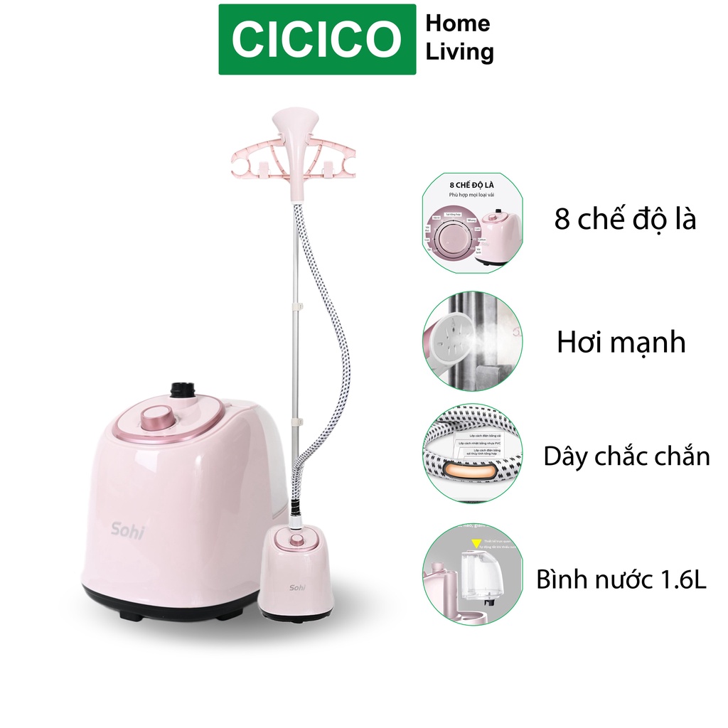 Bàn ủi hơi nước đứng, bàn là hơi nước cây đứng chính hãng Sohi-GT1582, 8 chế độ là, dễ sử dụng, bảo hành 12 tháng