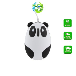Chuột máy tính có dây Huqu HQ-103 hình gấu trúc - dành cho dân văn phòng, học sinh, sinh viên