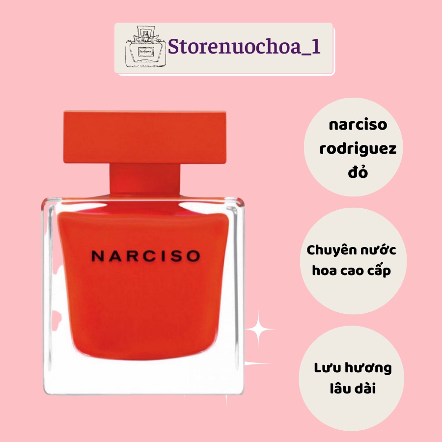 Nước hoa nữ Narciso Rodriguez Narciso Rouge EDP Đỏ 90ml dáng lùn - Storenuochoa