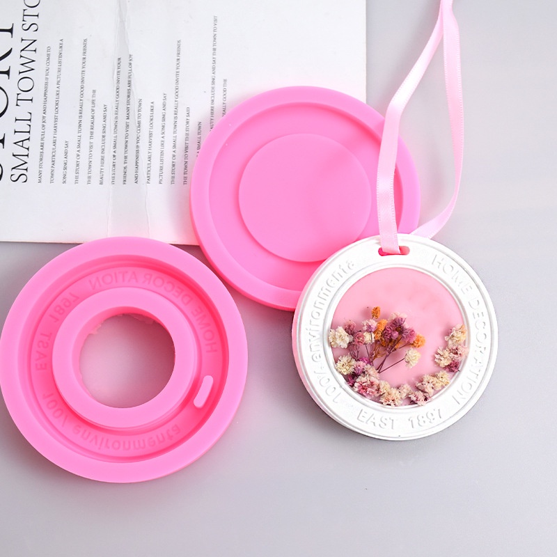 Bộ Khuôn Silicon Làm Sáp Thơm Treo Tròn DIY