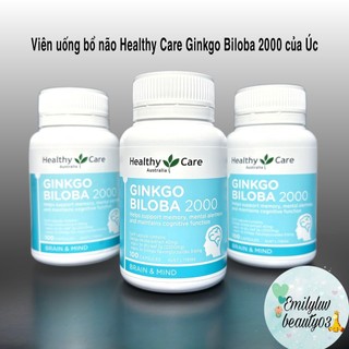 Hoạt huyết dưỡng não Healthy Care Ginkgo Biloba 2000 lọ 100 viên
