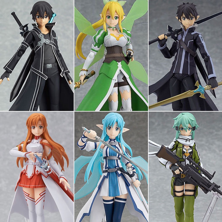 Figma174 / 178 Sword Art Online Kirito Asuna Asada Shino Q Phiên Bản Di Động Thay Đổi Khuôn Mặt Mô H