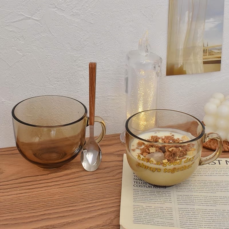 Tách Ly Thủy Tinh Ăn Sáng Breakfast Cup Đa Năng (K Kèm Que Khuấy)