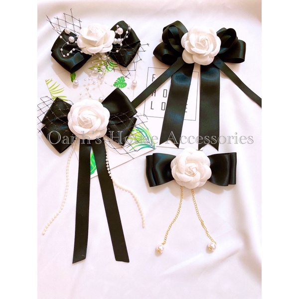 Tag nơ cài áo hoa trà xịn xắn đáng iuuuu