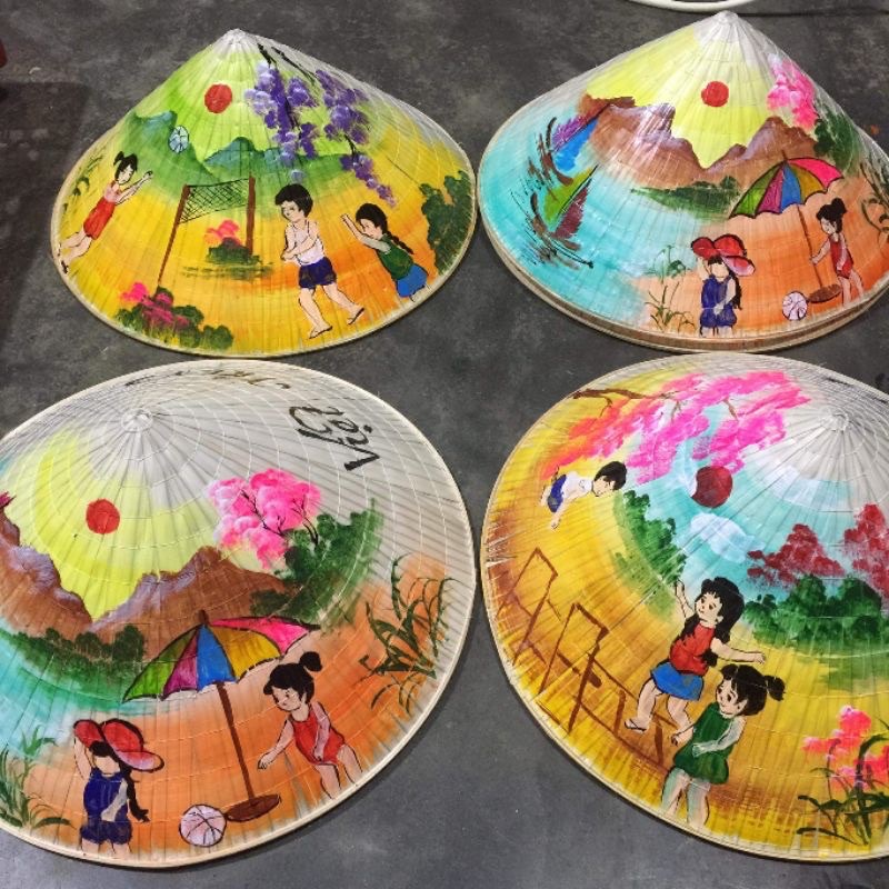 Nón Lá Vẽ Trẻ Em, Người Lớn Size 30cm, 40cm