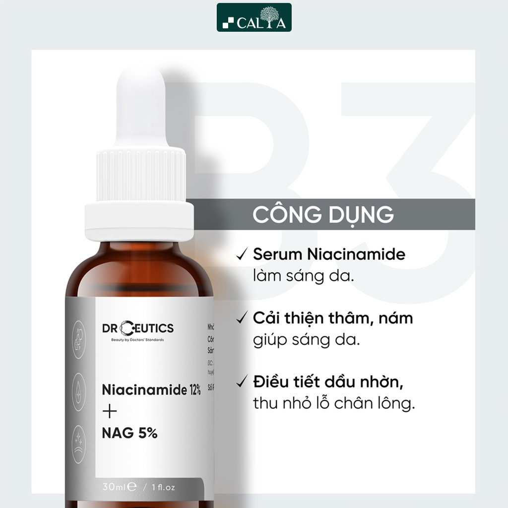 Tinh Chất Serum Drceutics B3 Niacinamide Giảm Thâm, Dưỡng Trắng Da, Hỗ Trợ Kiềm Dầu 30g