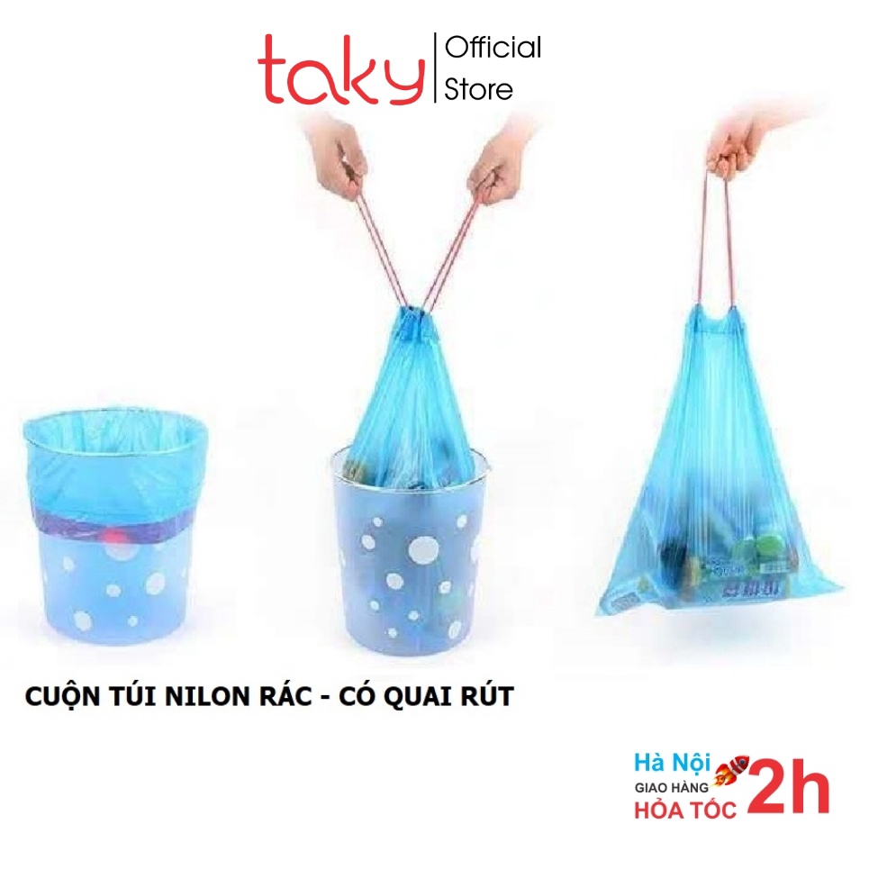 Túi Nilon - Taky, Đựng Rác Có Quai Rút Tự Hủy AN Toàn Môi Trường, Tiện Dụng, Sạch Sẽ, Sản Phẩm Tiện Ích Gia Đình - 5620