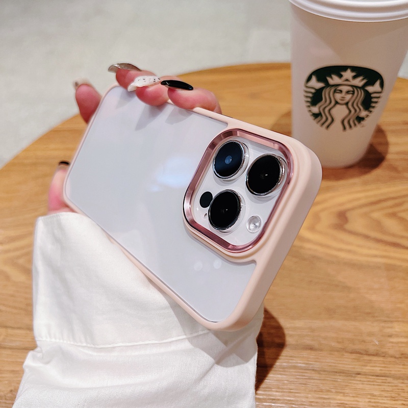 Ốp Điện Thoại Cứng Viền Thẳng Thời Trang Chống Sốc / Rơi Cho iPhone 14 13 12 11 Pro Max Plus