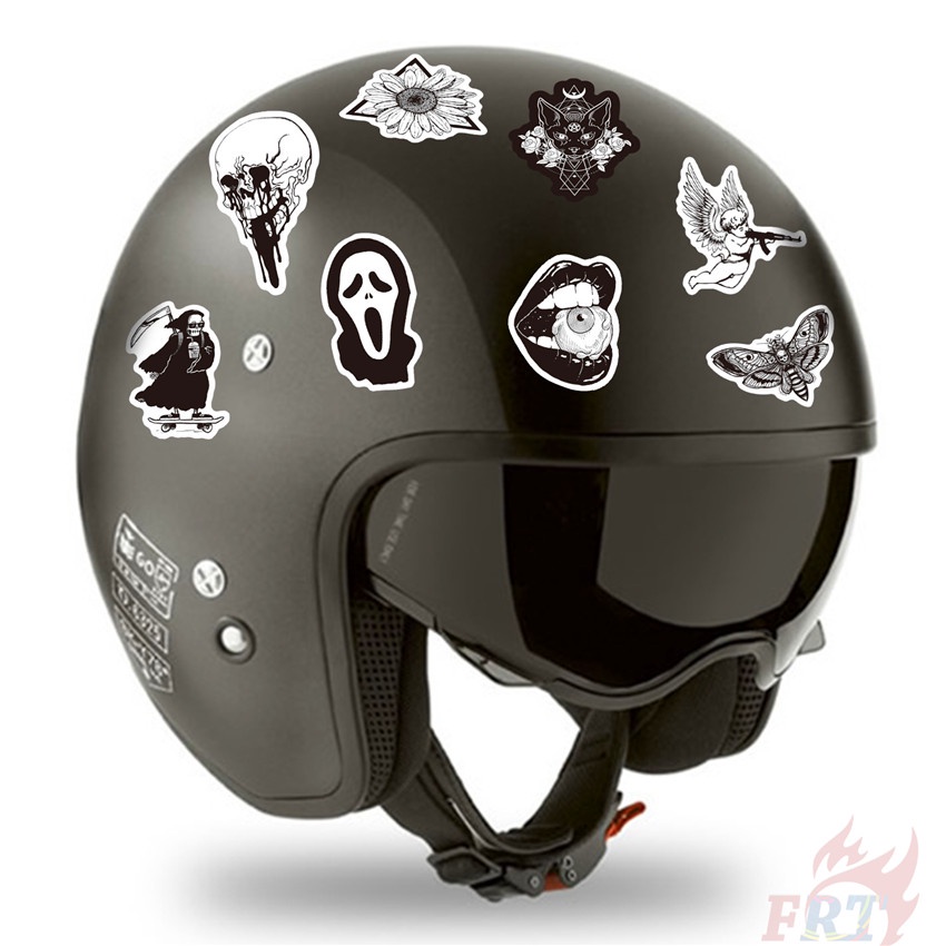 Bộ 100 Cái ❉ Cổ Điển Đen Trắng. Miếng Dán Trang Trí Hình Đầu Lâu Và Quái Vật Kiểu Punk Cá Tính ❉ Miếng Dán Decal Vẽ Nguệch Ngoạc Thời Trang
