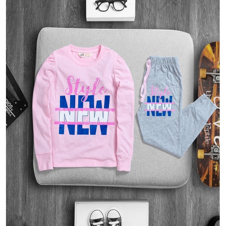 Bộ coton H.M size đại bé gái