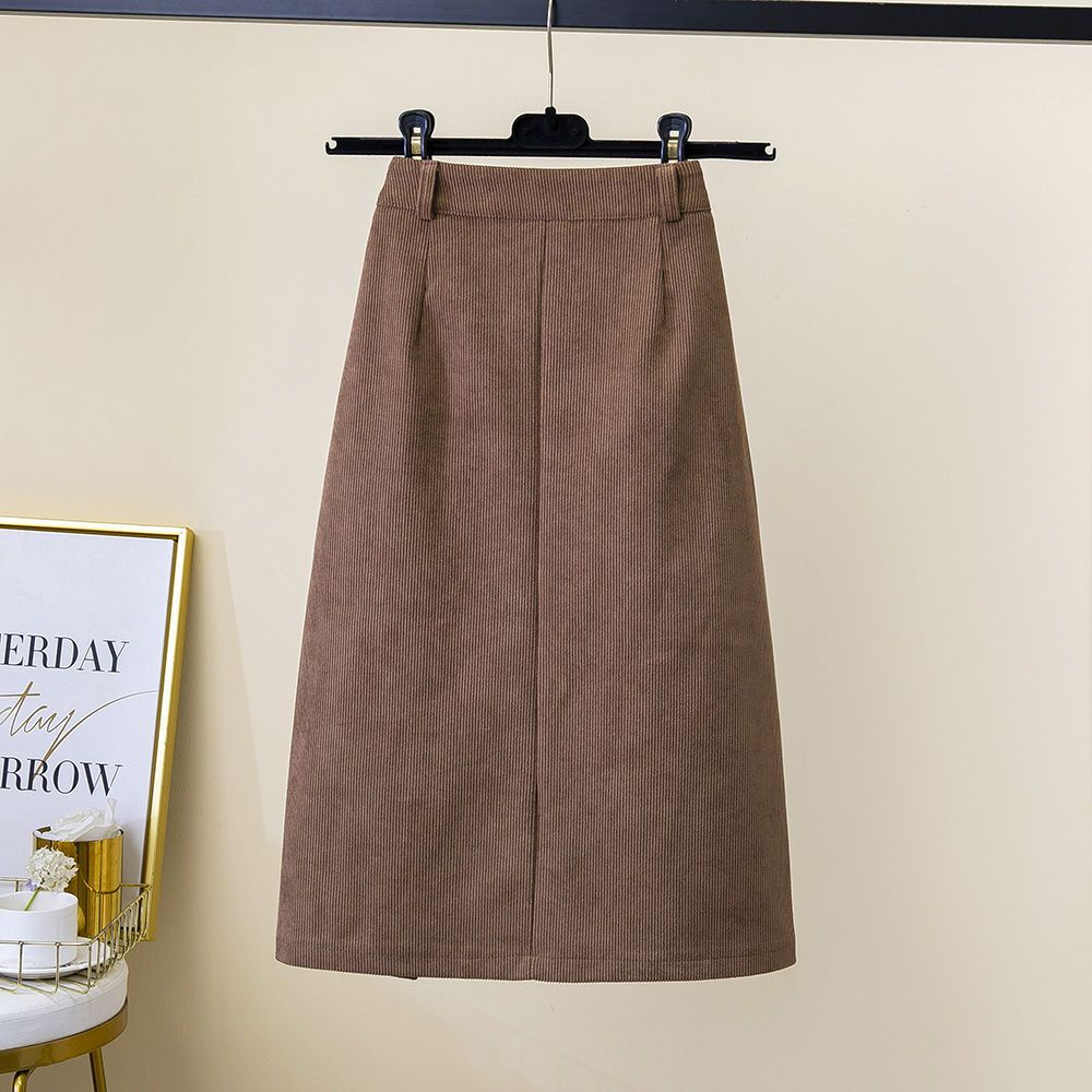 Chân Váy Nhung Dáng Chữ A Lưng Cao Xẻ Tà Thời Trang Thu Đông Mới 2022