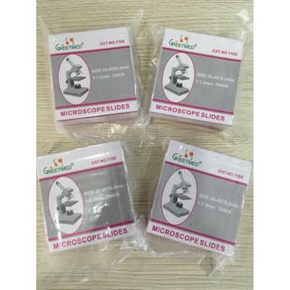 Lam kính hiển vi trong suốt 7102, mài mờ 7105, lamen 22x22