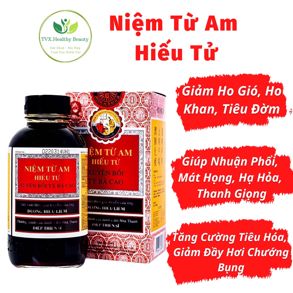 SIRO HO, BỔ PHẾ - NIỆM TỪ AM HIẾU TỬ - XUYÊN BỐI TỲ BÀ CAO - NIN JIOM PEI PA KOA CHAI 75ML