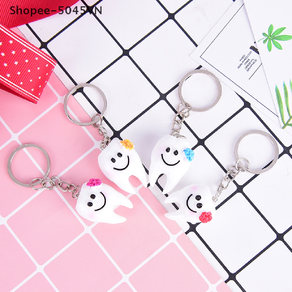 [Hàng Có Sẵn] Set 2 Móc Khóa Hình Chiếc Răng Giả Nhỏ Nhắn Làm Quà Tặng Khuyến Mãi Từ Bệnh Viện (H)