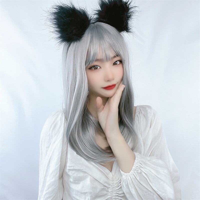 Tóc Giả Thẳng Dài Ngang Vai Màu Đen / Nâu Phong Cách Lolita Cho Nữ