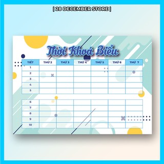 Thời khóa biểu size A6 (Decal dán được) họa tiết dễ thương