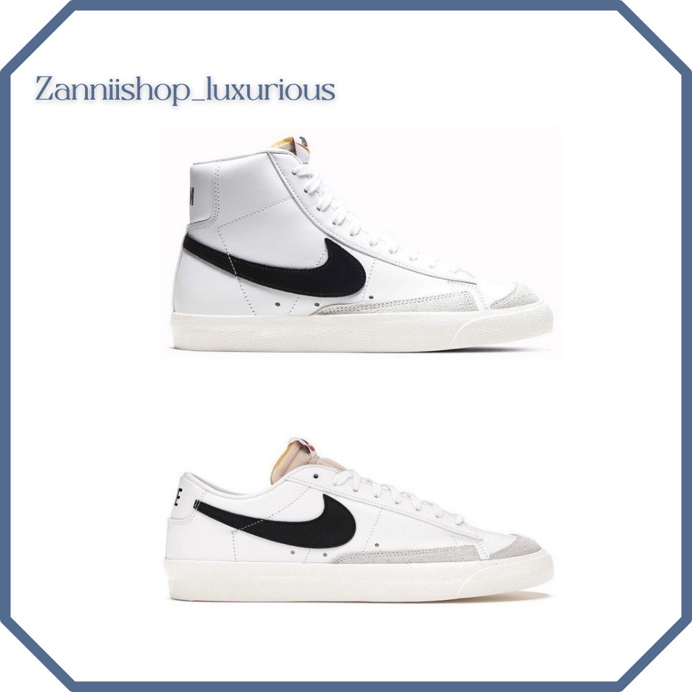 Giày Sneaker Nike Blazer Mid 77 Vintage White Black Cổ Cao,Thấp Kiểu Dáng Thể Thao Phối Màu Đen Trắng Cao Cấp Full Box