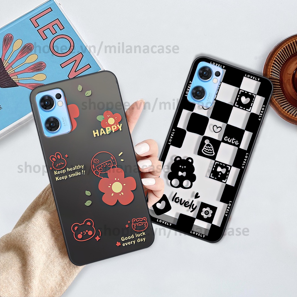 Ốp Oppo Reno 7 5G/ Reno 7Z 5G / Reno 7 4G in hình caro trái tim siêu đẹp, siêu nét đầy phong cách cá tính