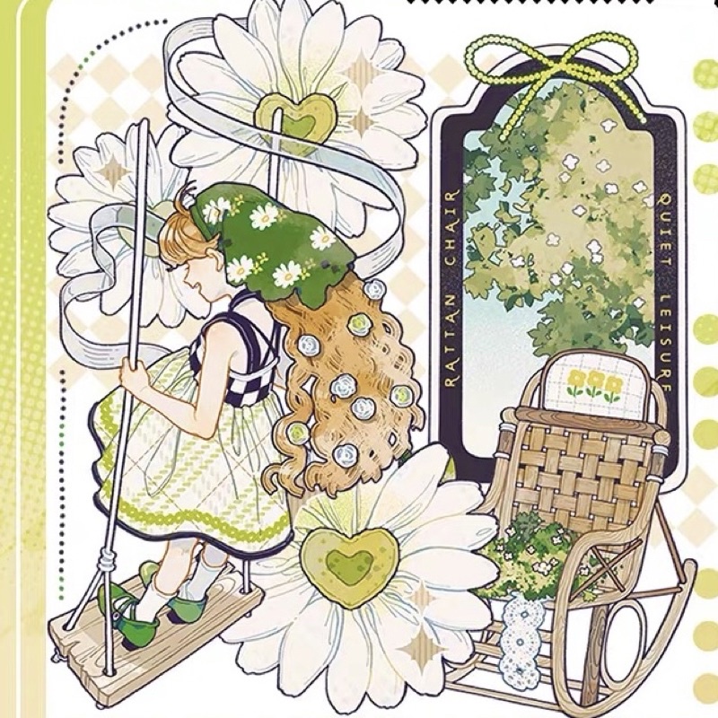 Băng dính PET tape hoạ tiết chủ đề xanh Glimpse Greenery