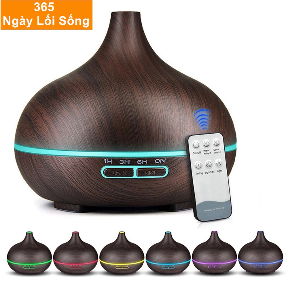 Máy Khuếch Tán Tinh Dầu Có Đèn Led Điều Khiển Từ Xa 550Ml
