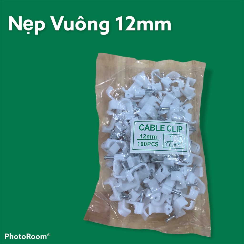 Nẹp vuông 12mm .Nẹp dây điện 1 gói gồm 100 cái