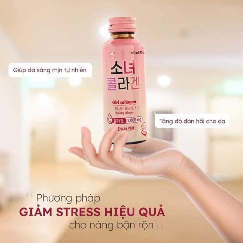 Nước Uống Bổ Sung Collagen Hàn Quốc Girl Collagen Hỗ Trợ Làm Đẹp Da, Ngăn Ngừa Lão Hóa Hộp 10 Chai x 100ml