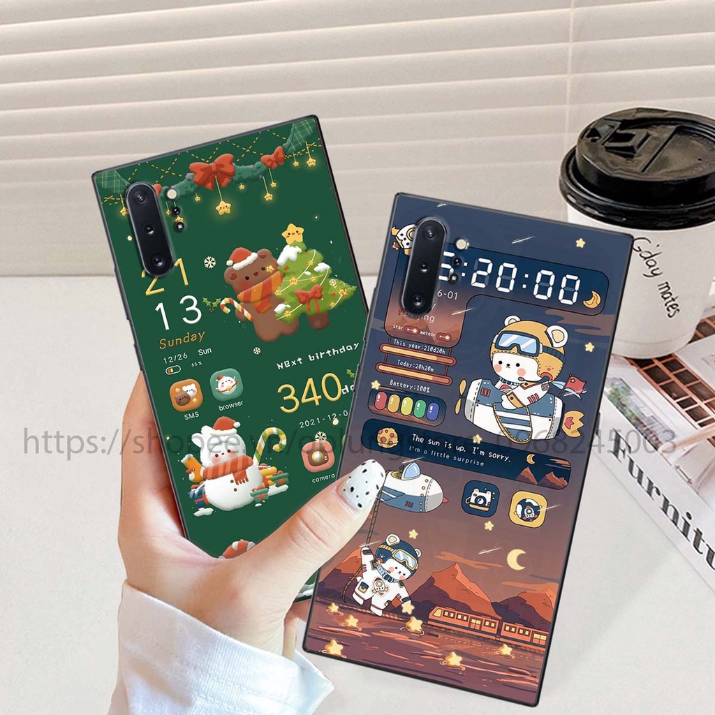 Ốp Samsung Note 10/ Note 10 Plus/ Note 10 Lite/ M60s/ A81 bộ hình bear lovely,merry christmas,space,mill tea cute