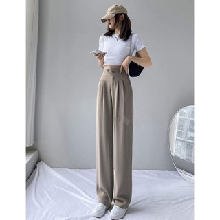 Quần ống suông 2 cúc lệch cực hot