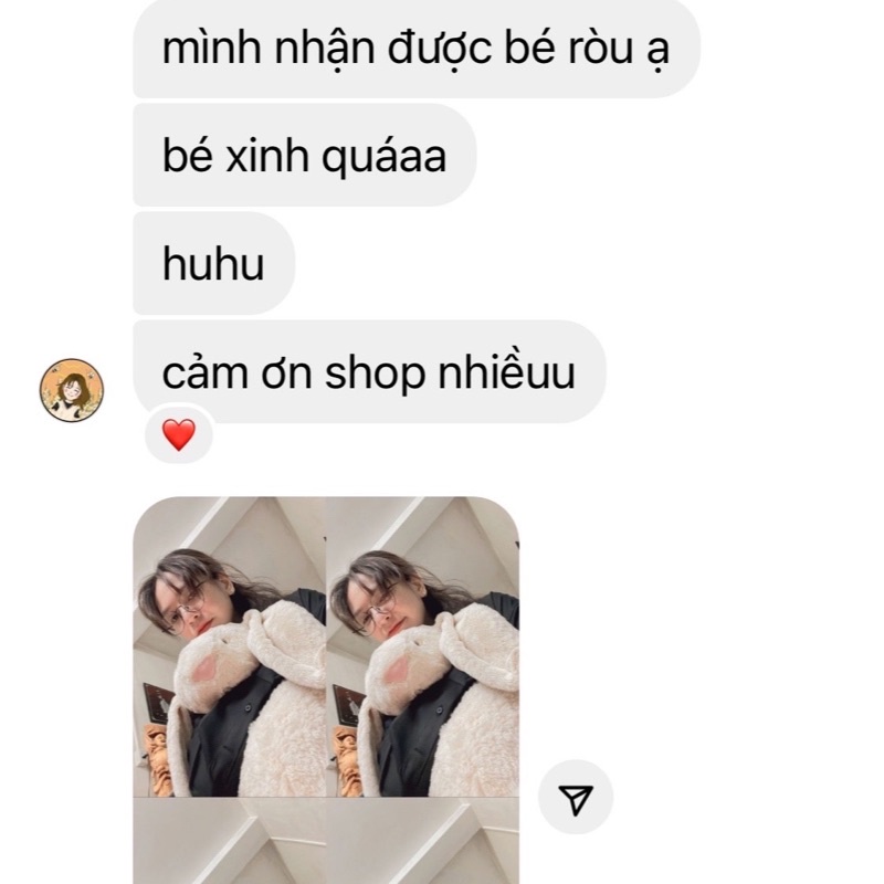 Thỏ bông trắng kem lông mịn cao cấp size to 60cm kèm yếm hoa dễ thương thú nhồi bông quà tặng|Gauxinhcorner