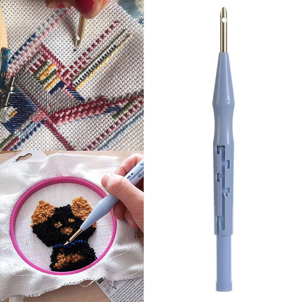 Bút thêu len xù có thể điều chỉnh, viết thêu len Xù, nổi Punch Needle Cho Sợi Len Cỡ To 4 Nấc Kim