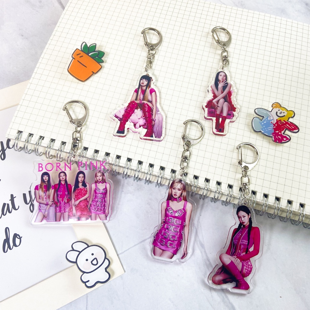 Blackpink Album BORN PINK Keychain ROSE JISOO Acrylic Pendant