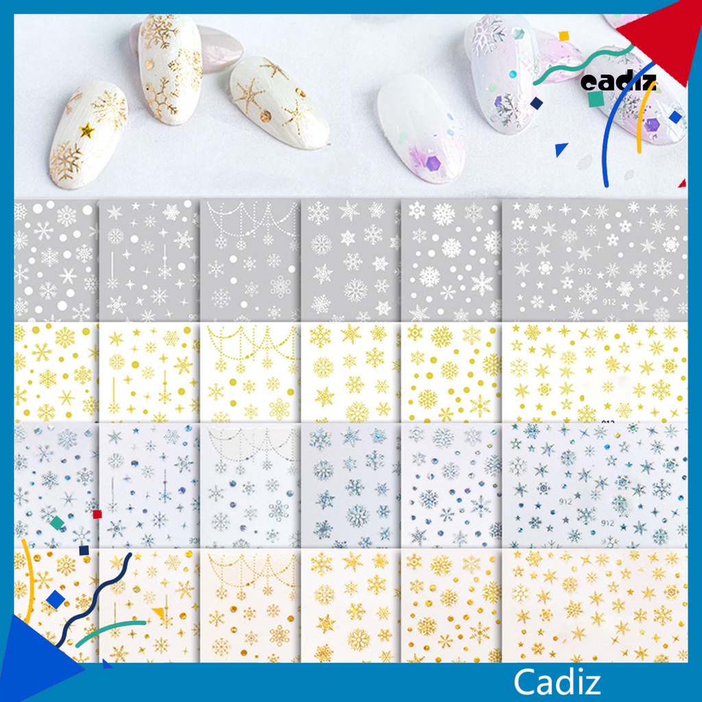 Miếng Dán Trang Trí Móng Tay Không Phai Siêu Mỏng Họa Tiết Giáng Sinh