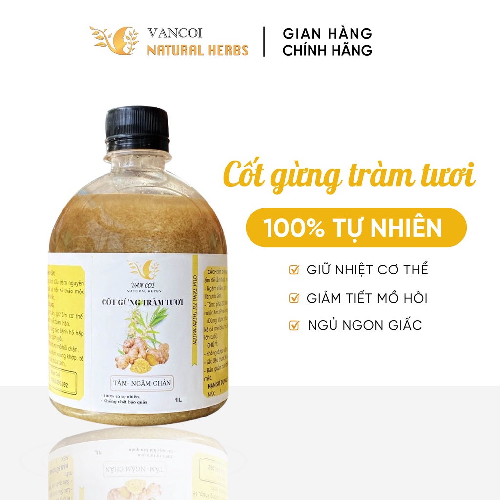 Cốt gừng tràm trà làm nước tắm, ngâm chân, giữ nhiệt cơ thể, giảm rôm sẩy, mẩn ngứa 500ml VanCoi