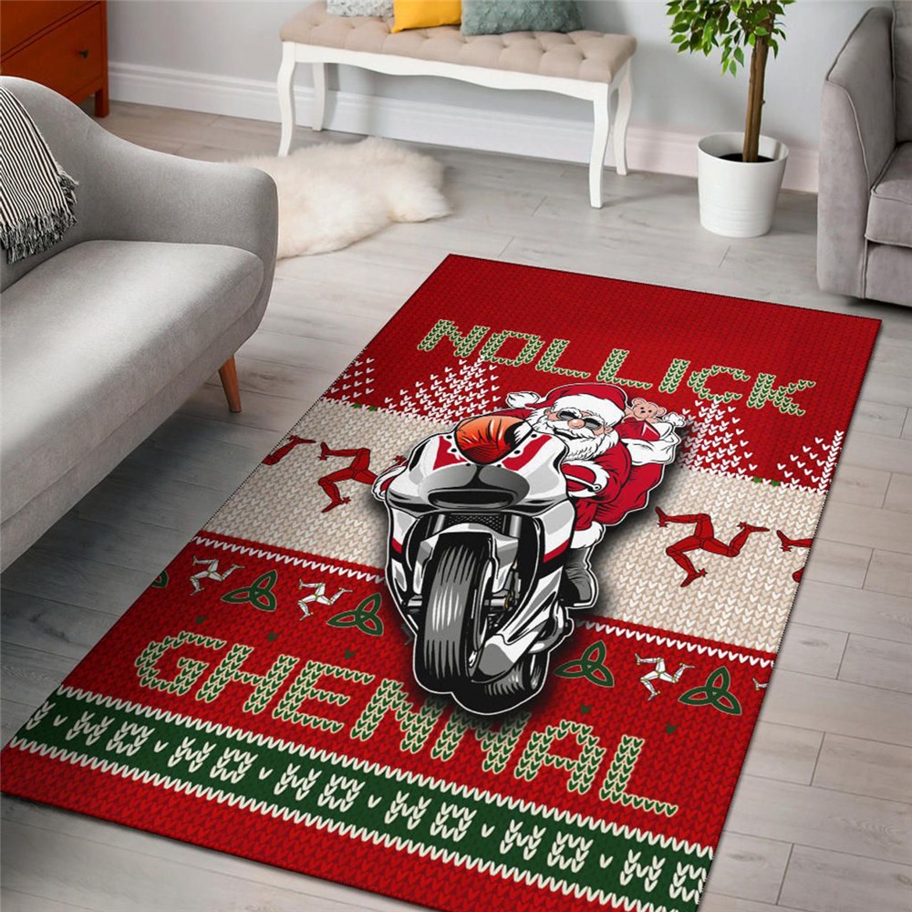 Thảm Lông Trải Sàn Phòng Khách In Hình Ông Già Noel 3D