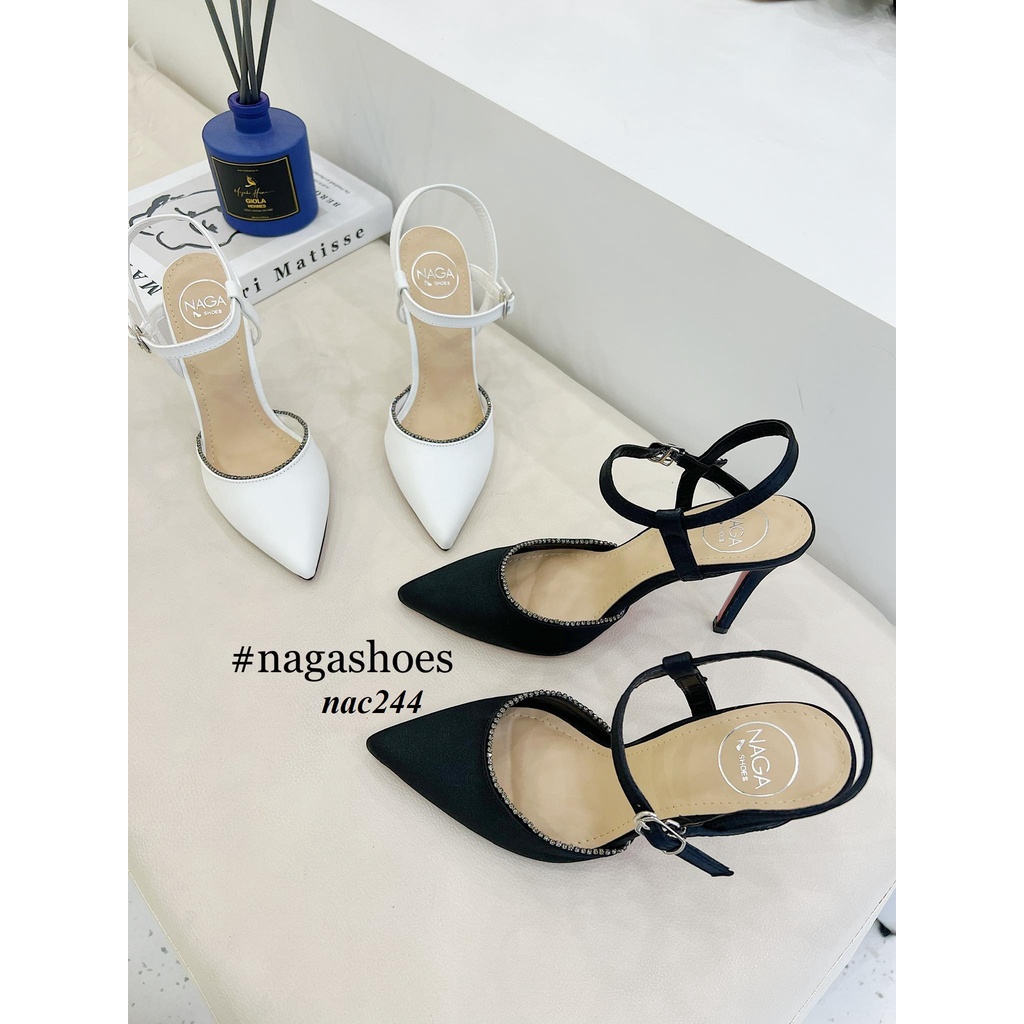 GIÀY CAO GÓT NAGASHOES BÍT MŨI VIỀN DÂY ĐÁ GÓT NHỌN 9P NAC244