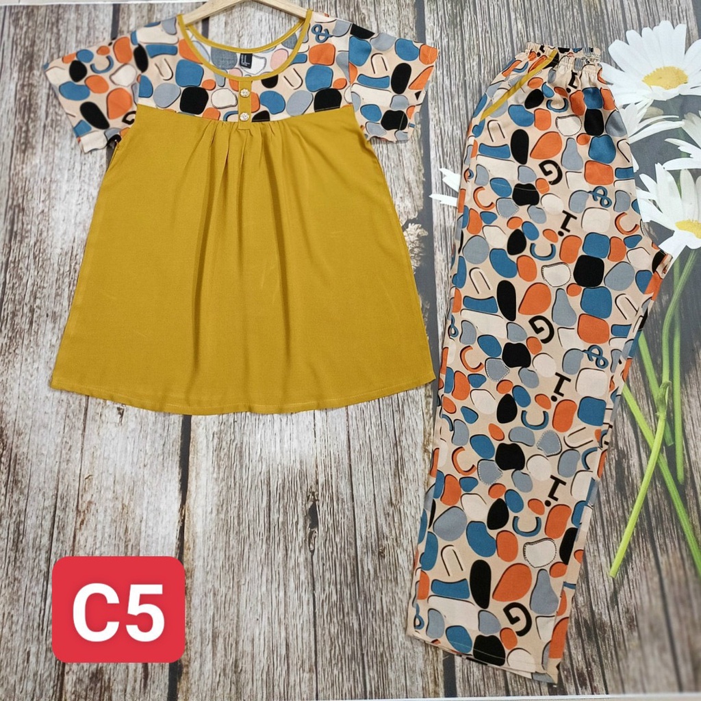 Đồ Mặc Nhà Vải Tole Trung Niên Tay Ngắn Quần Dài F21