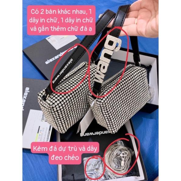 Túi xách đính đá siêu sáng cầm tay, gắn chữ đá quai cầm full box hàng chuẩn quảng châu loại 1, túi xách Linahop
