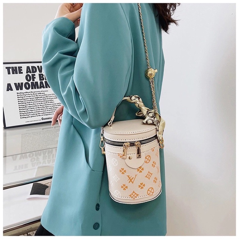 M44_Túi Da Tròn Hoạ Tiết DIY Tự May Handmade