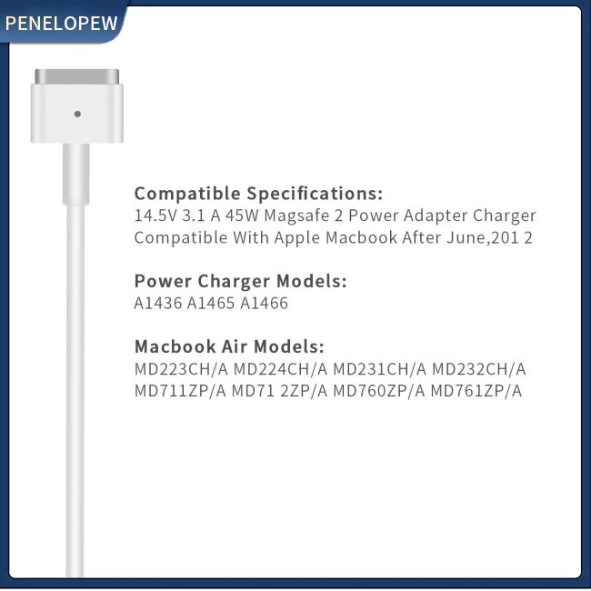 Cục Sạc pw AC 45W Magsafe2 T-Tip Cho MacBook Air 11 / 13 inch