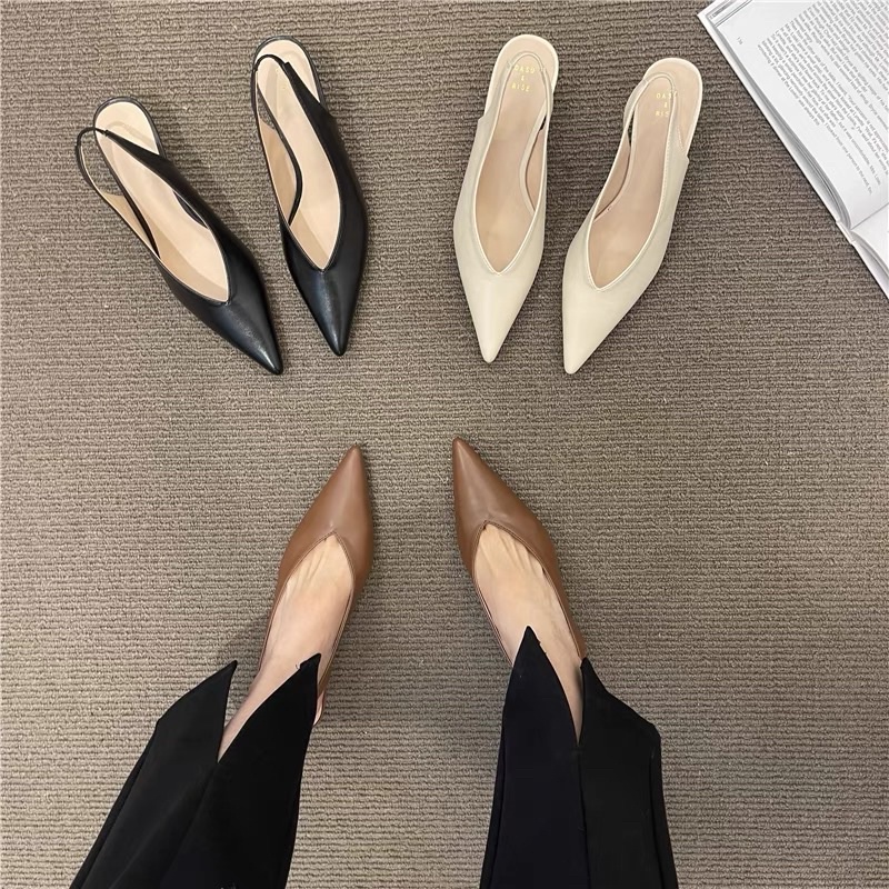 Giày cao 3p mũi nhọn mules