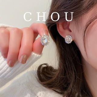 Bông tai oval đính đá | chou accessories |