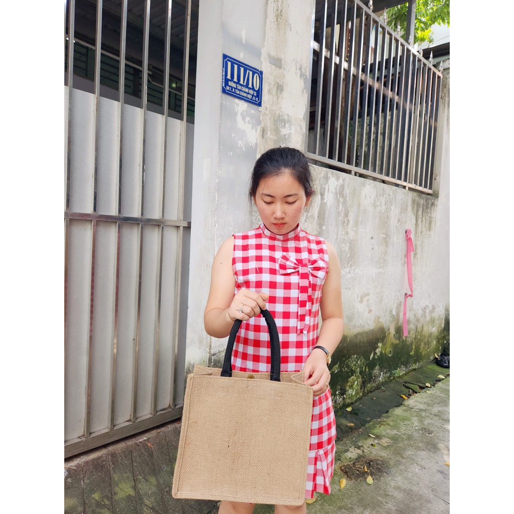Túi Tote Vải Đay Tự Nhiên Phom Cứng Loại Đặc Biệt, Dùng Trơn Hoặc Để Vẽ Hàng VN Xuất Khẩu