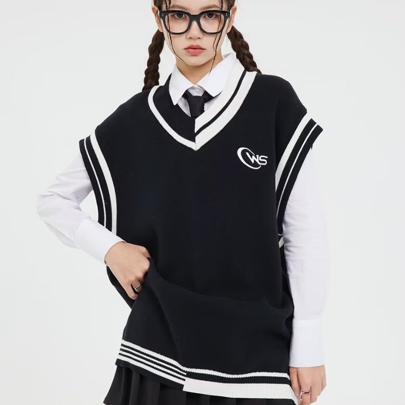 Áo Sweater Không Tay Kẻ Sọc Màu Tương Phản Phong Cách Hàn Quốc Thời Trang Mùa Thu Mới 2022 Cho Nam
