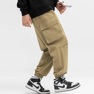 Quần kaki ống rộng túi hộp jogger unisex cao cấp - Quần jogger ống rộng unisex - QJG001