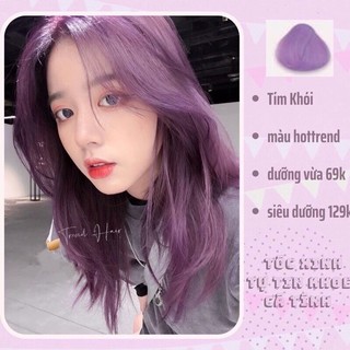 Thuốc nhuộm tóc màu Tím Khói - Lên Từ Nền Level 9 + Tặng Kèm Oxy Trợ Dưỡng