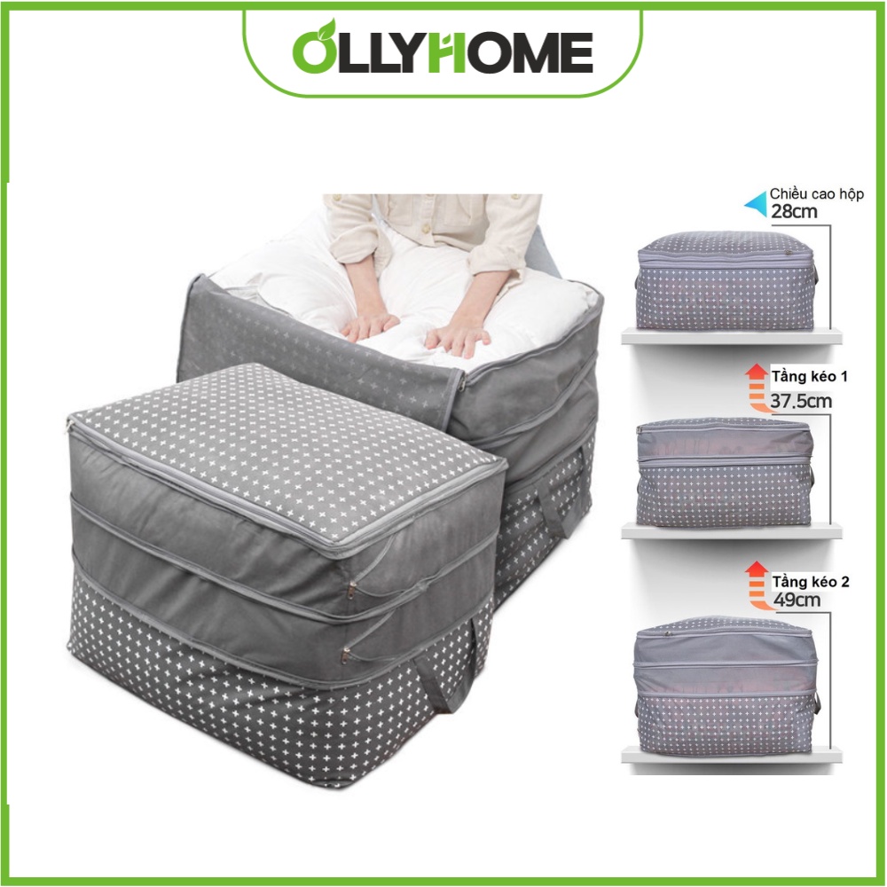 Túi đựng quần áo chăn màn cỡ lớn Ollyhome, Túi đựng gối chăn màn có thể tùy chỉnh kích thước vải không dệt chống bụi