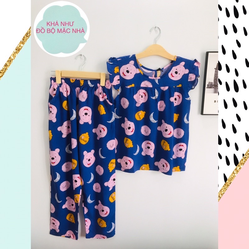 ( Bán sỉ) Bộ tole nữ 45-70 ký, Quần dài 9 tất áo cổ tròn tay cánh tiên