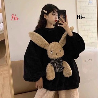Bộ áo lông hình thỏ ( kèm ảnh thật)