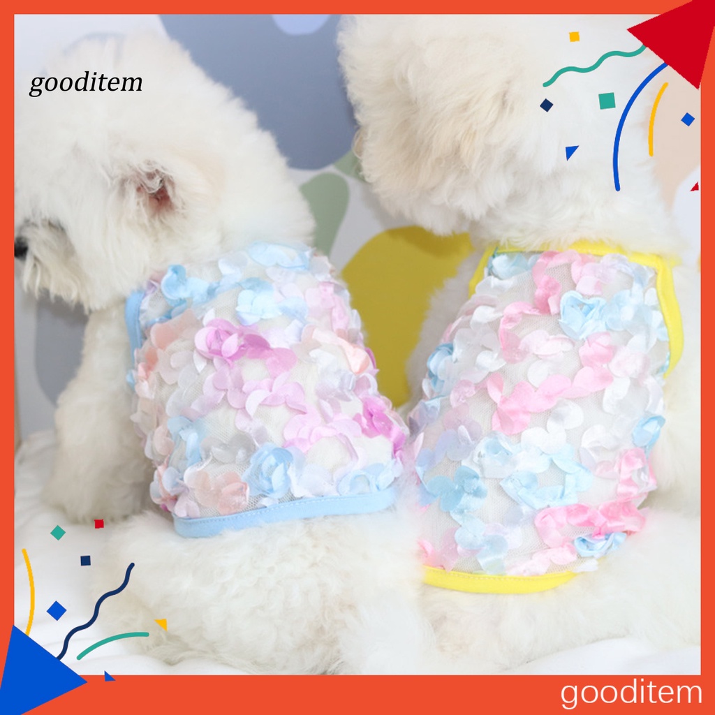 Gooditem Áo Thun Dạng Lưới Thoáng Khí Thoải Mái Họa Tiết Hoa Dành Cho Cún Cưng